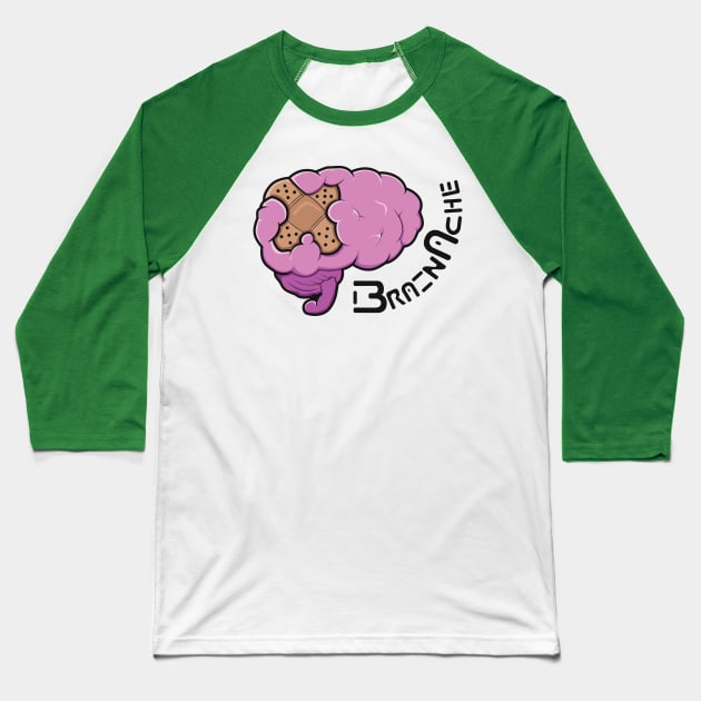 Brainache Baseball T-Shirt by Shapetrix